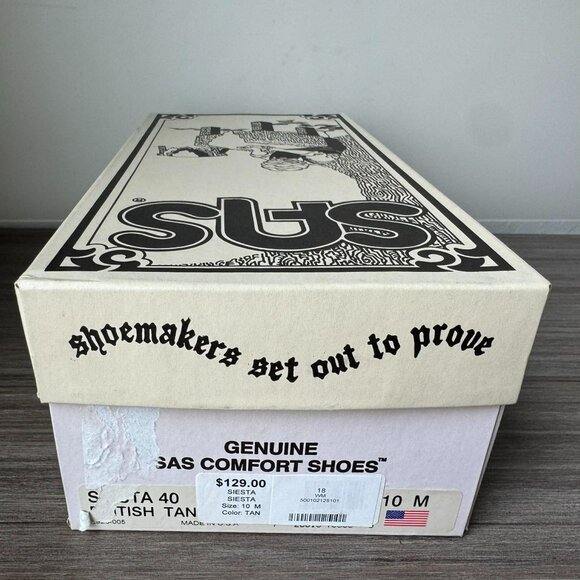 SAS Siesta 40th Anniversary Handsewn Lace Up Loafers Shoes$129 in British Tan - Picture 10 of 12